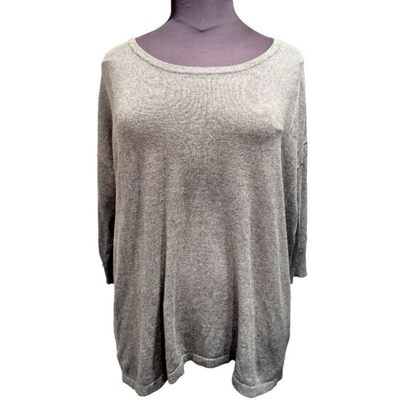CYRUS Gray Women's Size 2X Plus Knit Top Sweater-Dolman Sleeves-Soft tunic‎ - Picture 1 of 9